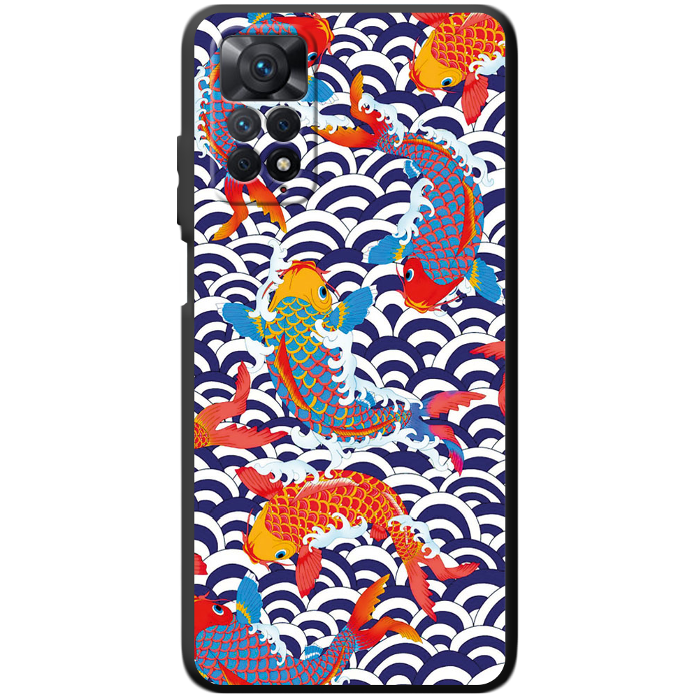 Чехол BoxFace Xiaomi Redmi Note 11 Pro Koi Fish Черный силикон (44185-up2477-44083)