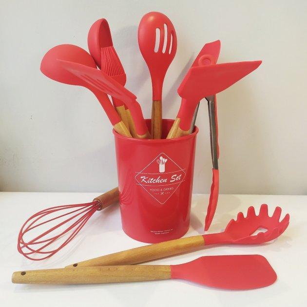 Набор кухонных принадлежностей Kitchen Set RB-2239 силиконовый 12 пр. Красный (RB2239\3) - фото 1