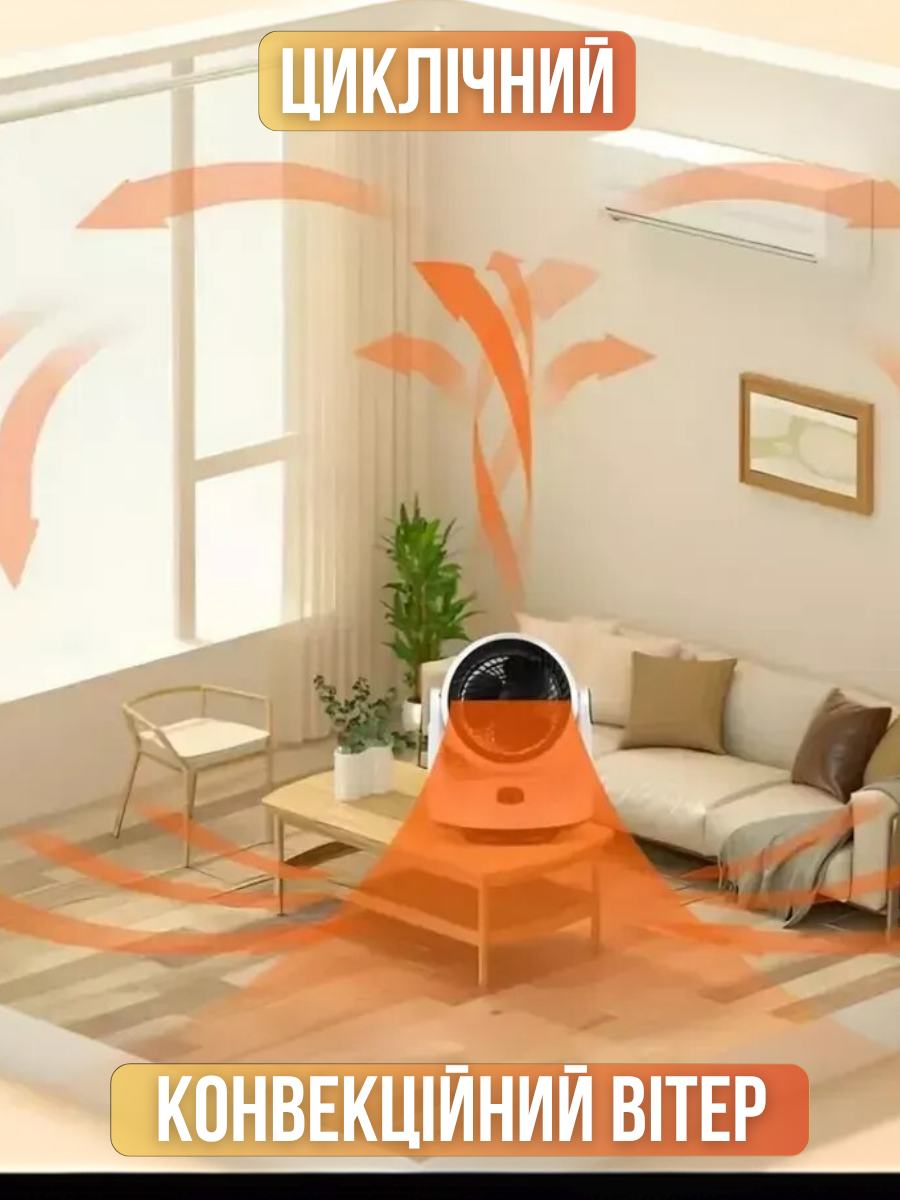 Тепловентилятор електричний 1500 Вт Білий (9254361571) - фото 8