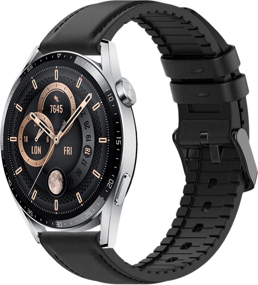 Ремешок кожаный Tamyx для Huawei Watch GT3 46 мм Black (31616-2B)
