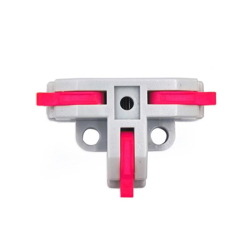 Клемма проходная Tactix 0,2-4 мм2 32А 1-2 одинарная Т-подобная 35х25,5х14,6 мм рычаг крепеж 3,1 мм Червоний (T3R)