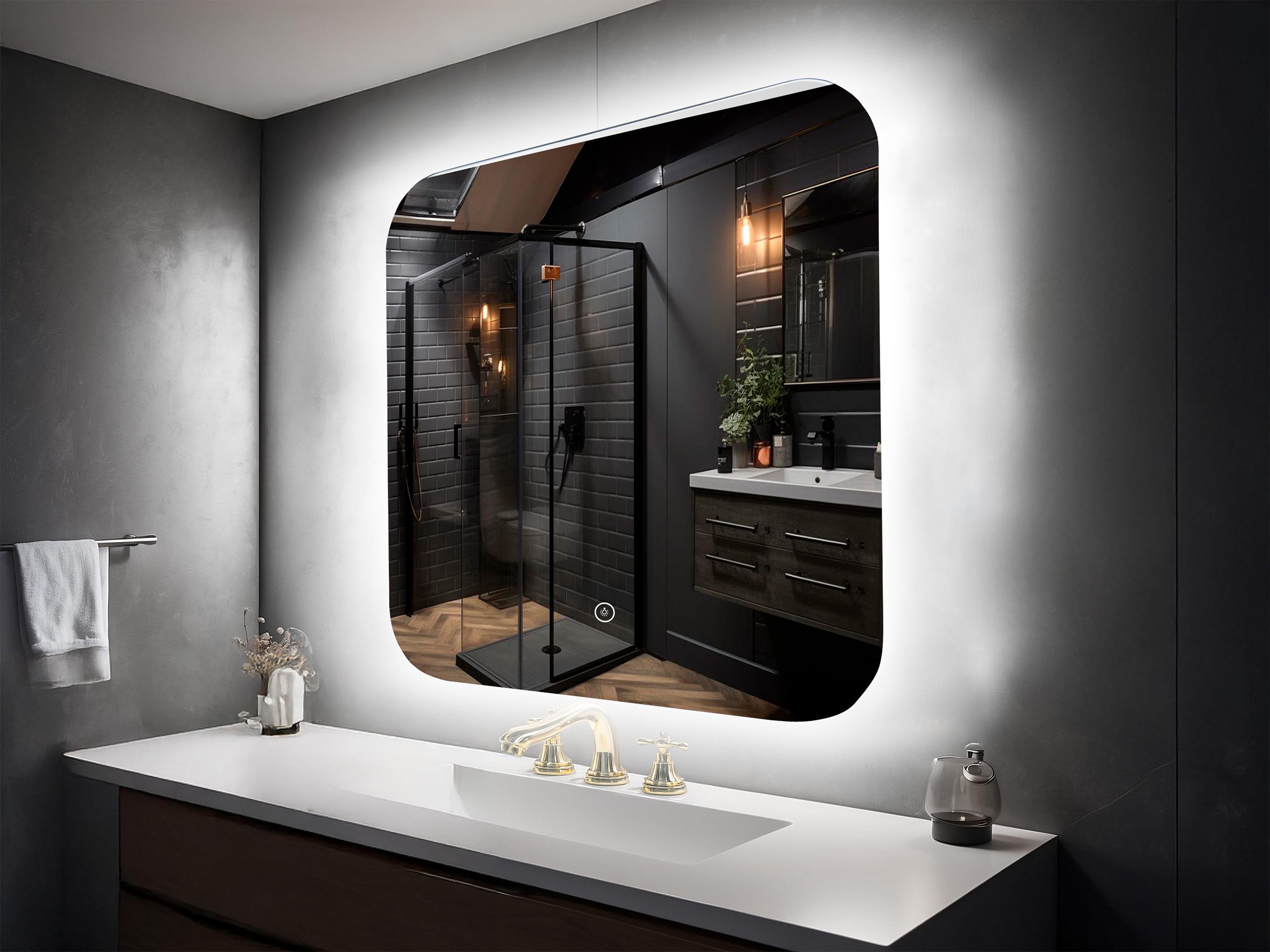 Зеркало для ванной KAYFOVO настенное с LED подсветкой 70х70 см (472658889)