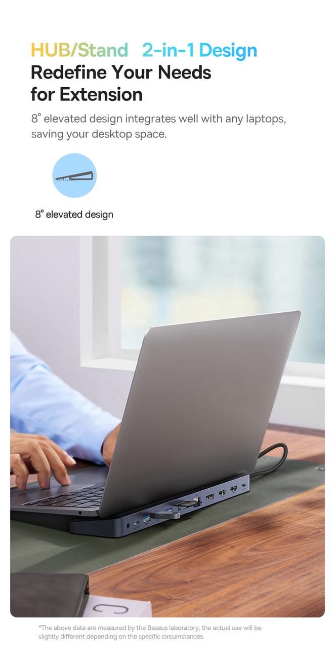 Хаб BASEUS Elitjoy 12в1 4K 60Hz PD100W - фото 5 Хаб BASEUS Elitjoy 12в1 4K 60Hz PD100W - фото 5