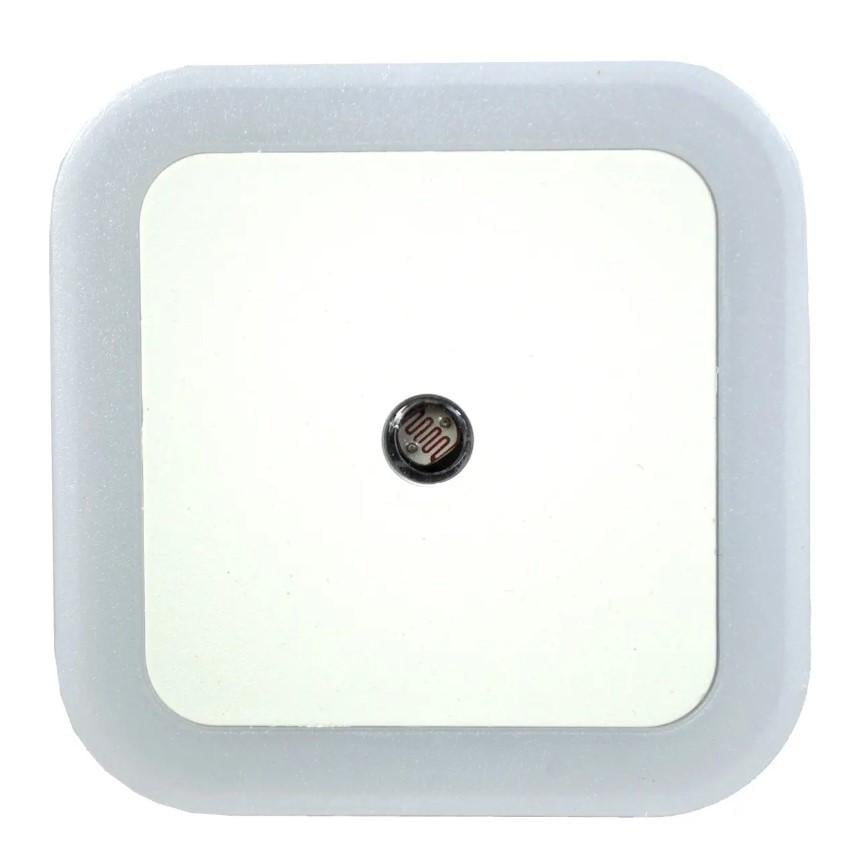 Нічник-світильник неоновий Квадратний LED DL з датчиком світла в розетку Білий (7G-7427w)