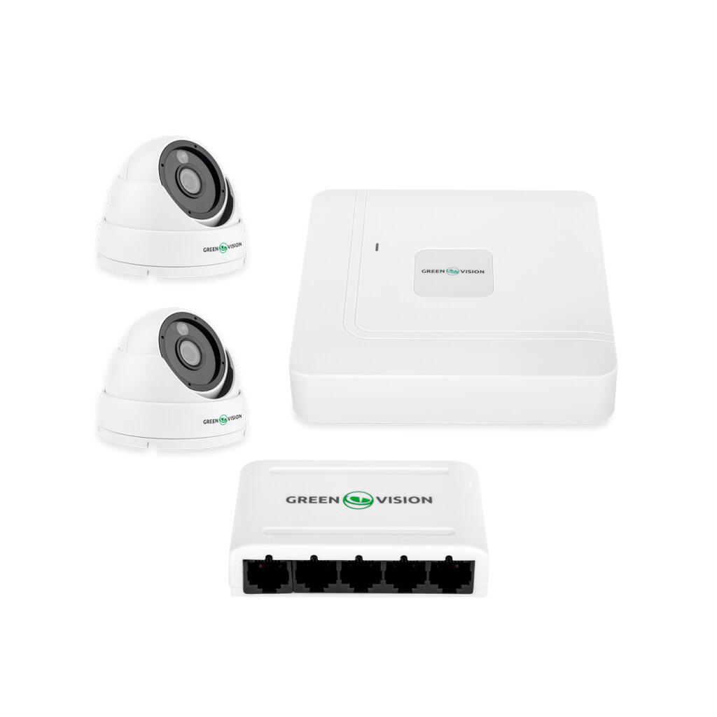Комплект відеоспостереження GreenVision GV-IP-K-W67/02 4MP Lite на 2 камери (LP20148)