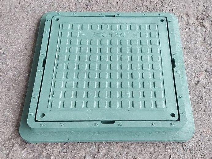 Люк канализационный квадратный 740х740 мм 1 т Зеленый (luk24) - фото 3 Люк канализационный квадратный 740х740 мм 1 т Зеленый (luk24) - фото 3