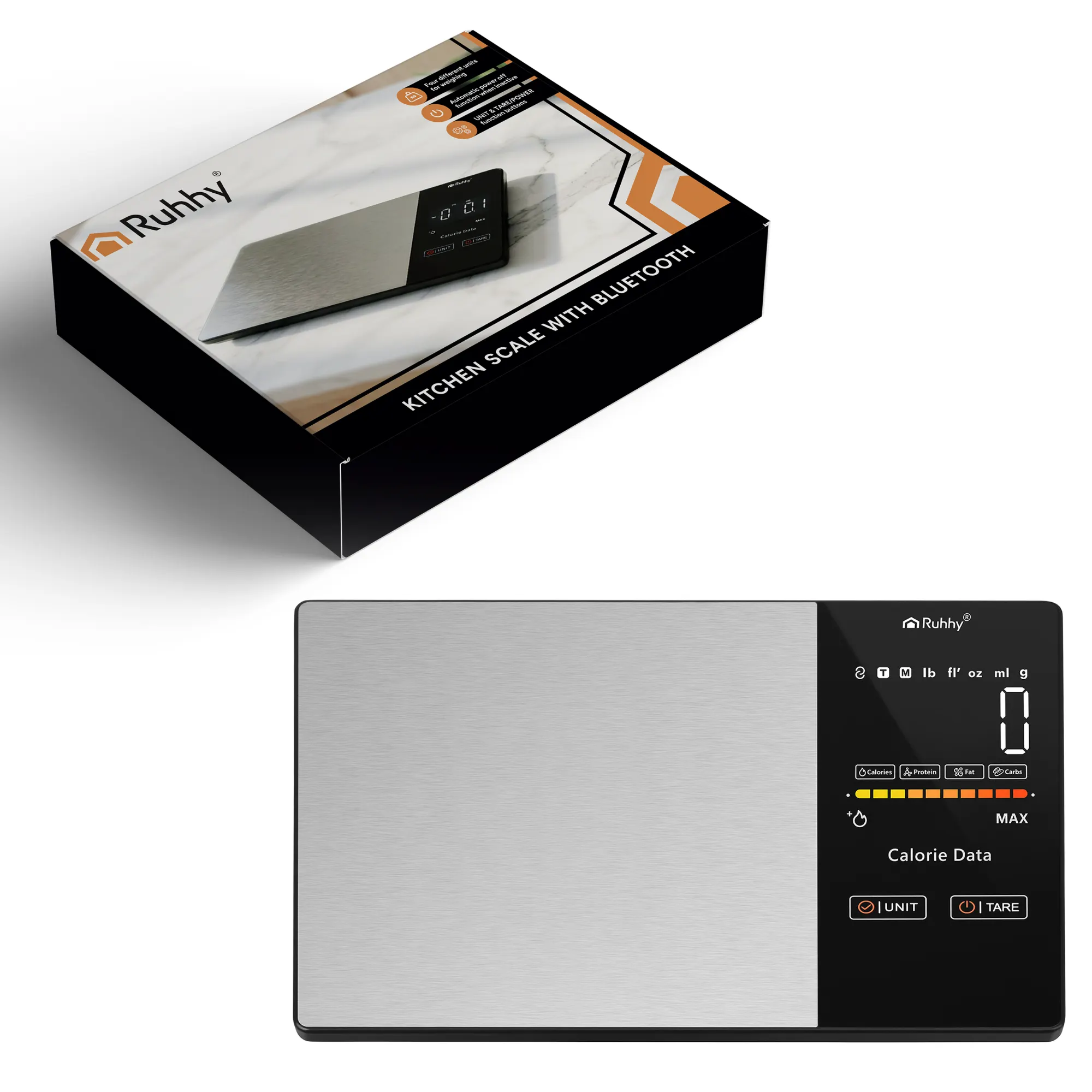 Весы кухонные электронные Ruhhy 24632 Diet Fit Bluetooth точность 1 г до 5 кг ЖК-дисплей
