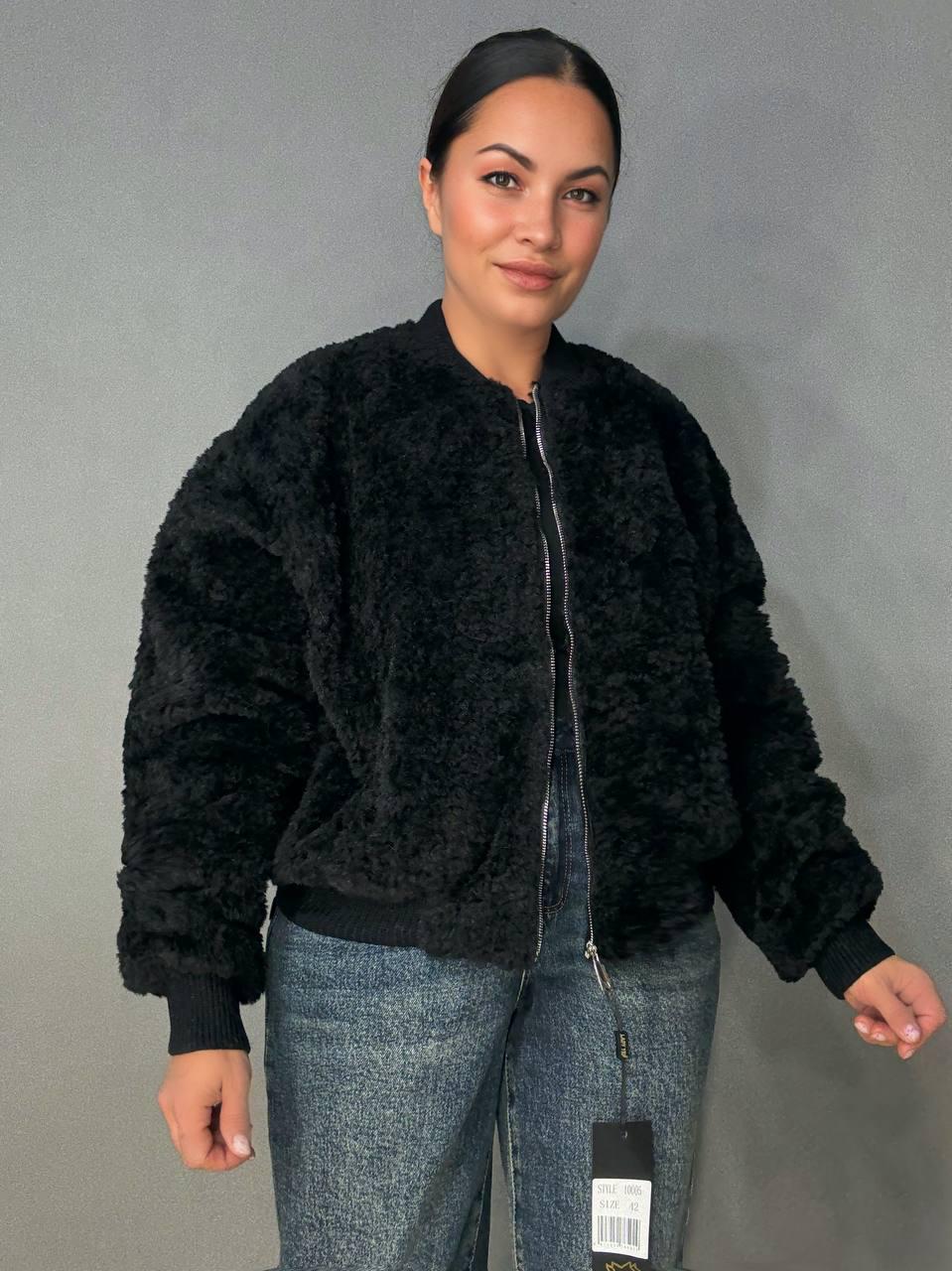 Шуба жіноча Lady Yep 10016 хутро тедді бомбер коротка оверсайз р. 44 Чорний (5897) - фото 7 Шуба жіноча Lady Yep 10016 хутро тедді бомбер коротка оверсайз р. 44 Чорний (5897) - фото 7