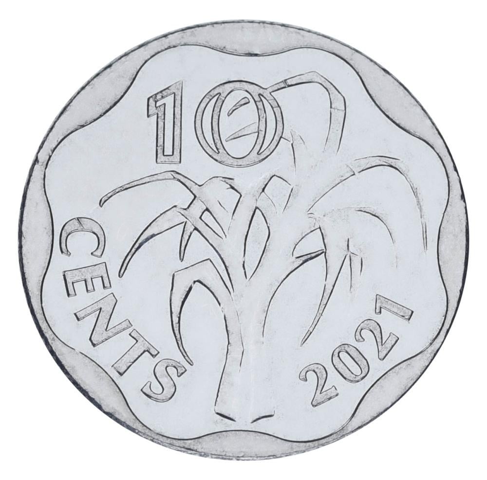 Коллекционная монета Свазиленд 10 центов 2021 UNC (М18939)
