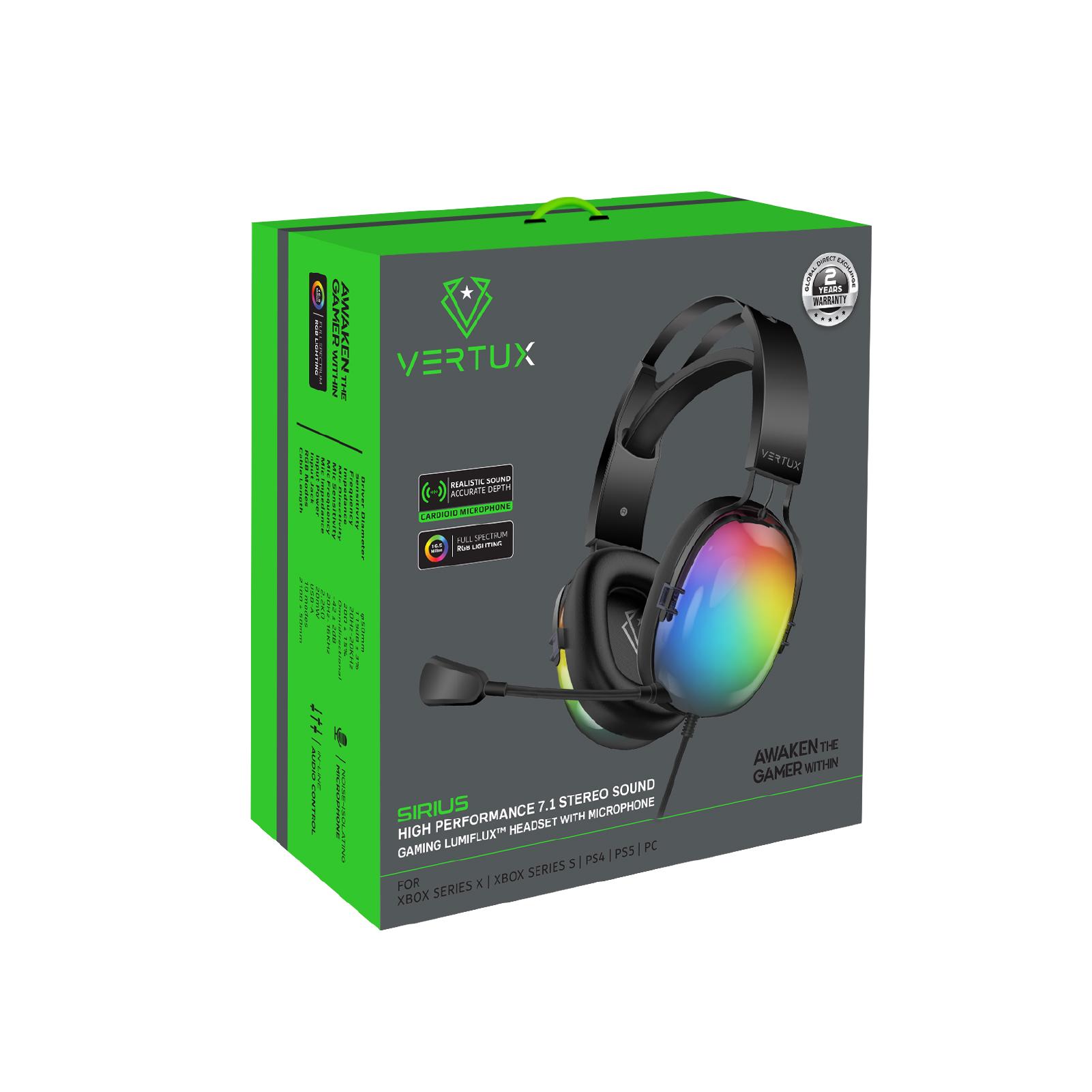 Гарнітура Vertux Sirius провідна USB з 7.1 об'ємним звуком кабель 2,1 м Чорний (626233) - фото 8 Гарнітура Vertux Sirius провідна USB з 7.1 об'ємним звуком кабель 2,1 м Чорний (626233) - фото 8