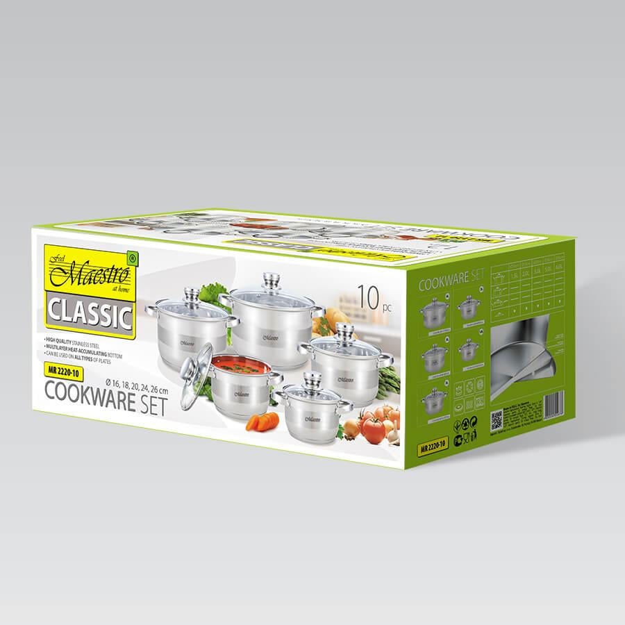 Набір каструль з мірною шкалою та багатошаровим дном 10 шт. (MR-2220-10) - фото 6 Набір каструль з мірною шкалою та багатошаровим дном 10 шт. (MR-2220-10) - фото 6