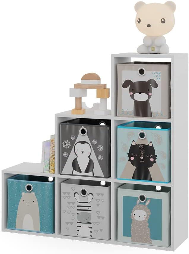 Детский стеллаж для игрушек и книг Smart Kids с открытыми секциями Белый (MS816)