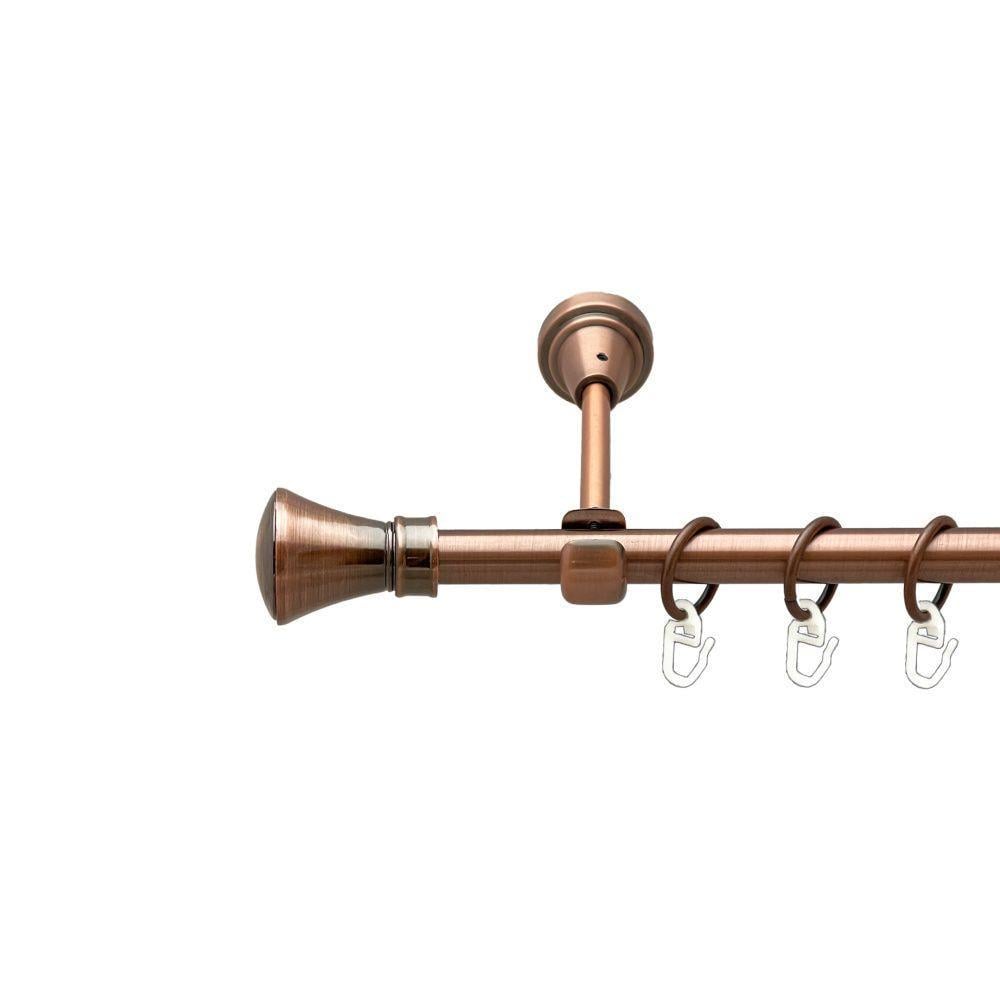 Карниз для штор Orvit Люксор однорядный гладкий 16 мм 240 см Античная медь (00-00019367)