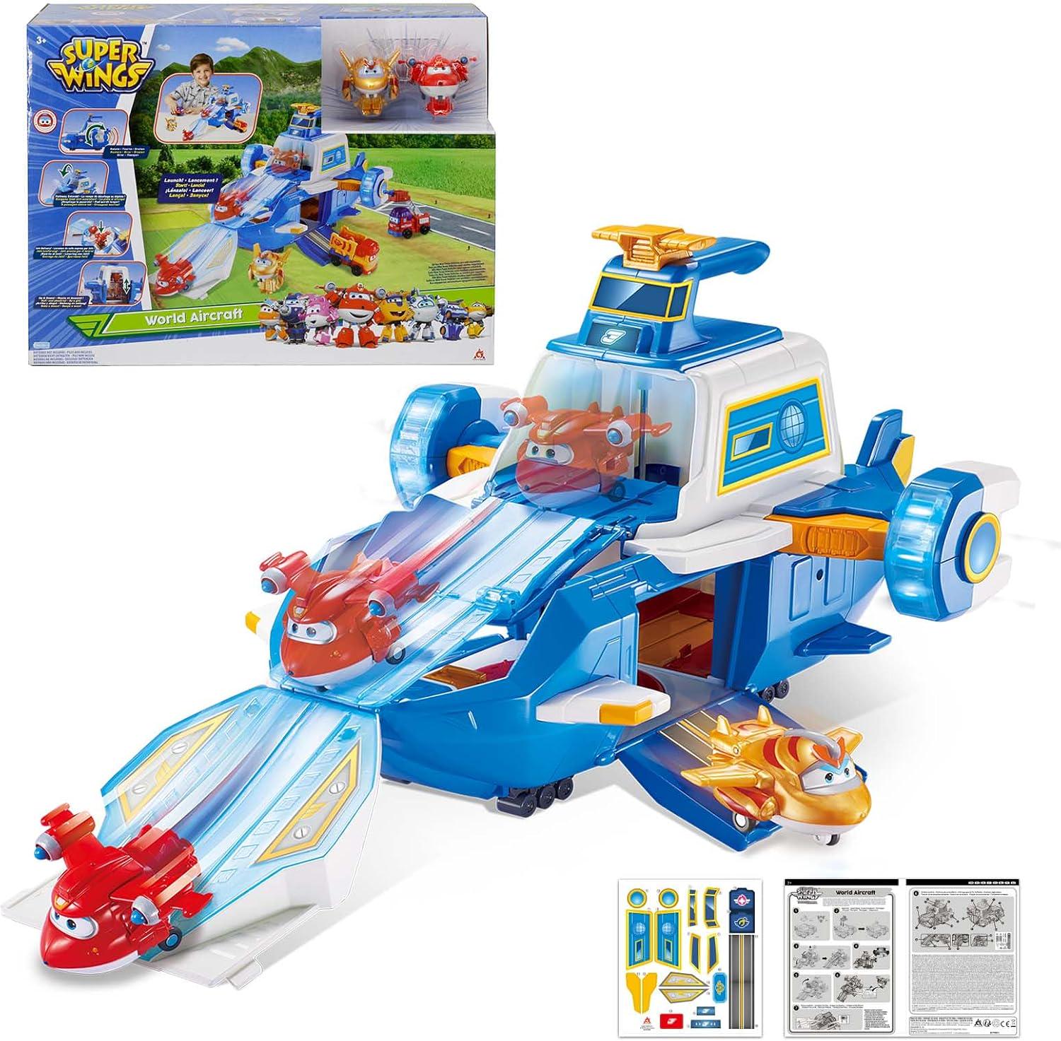 Детский игровой набор Самолет Супер Крылья и 2 Фигурки Super Wings Airport World Aircraft Воздушная база