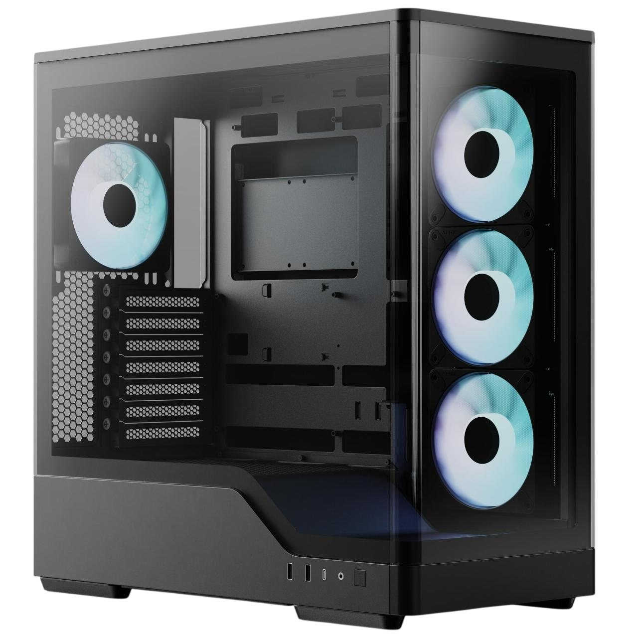 Корпус для ПК AeroCool P500A-BK-v1 Midi-Tower no PSU ATX/MicroATX/Mini-ITX ARGB Black (ACCM-PN08143.11)