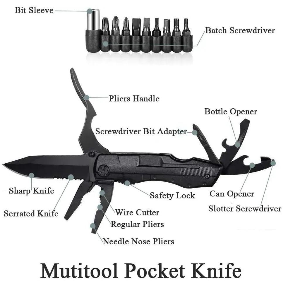 Мультитул складаний Traveler MS009G 11 см з набором біт Чорний (30835923) - фото 3 Мультитул складаний Traveler MS009G 11 см з набором біт Чорний (30835923) - фото 3