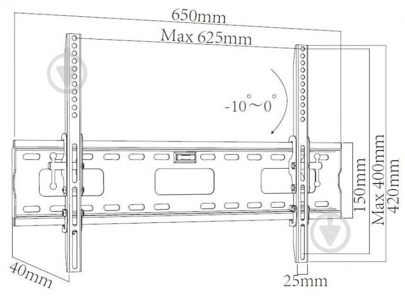 Кронштейн настенный X-Digital STEEL ST415 Black (6185118) - фото 2