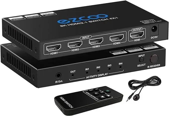 Разветвитель цифрового аудио-видеосигнала HDMI Ezcoo Switch 8K 1х4