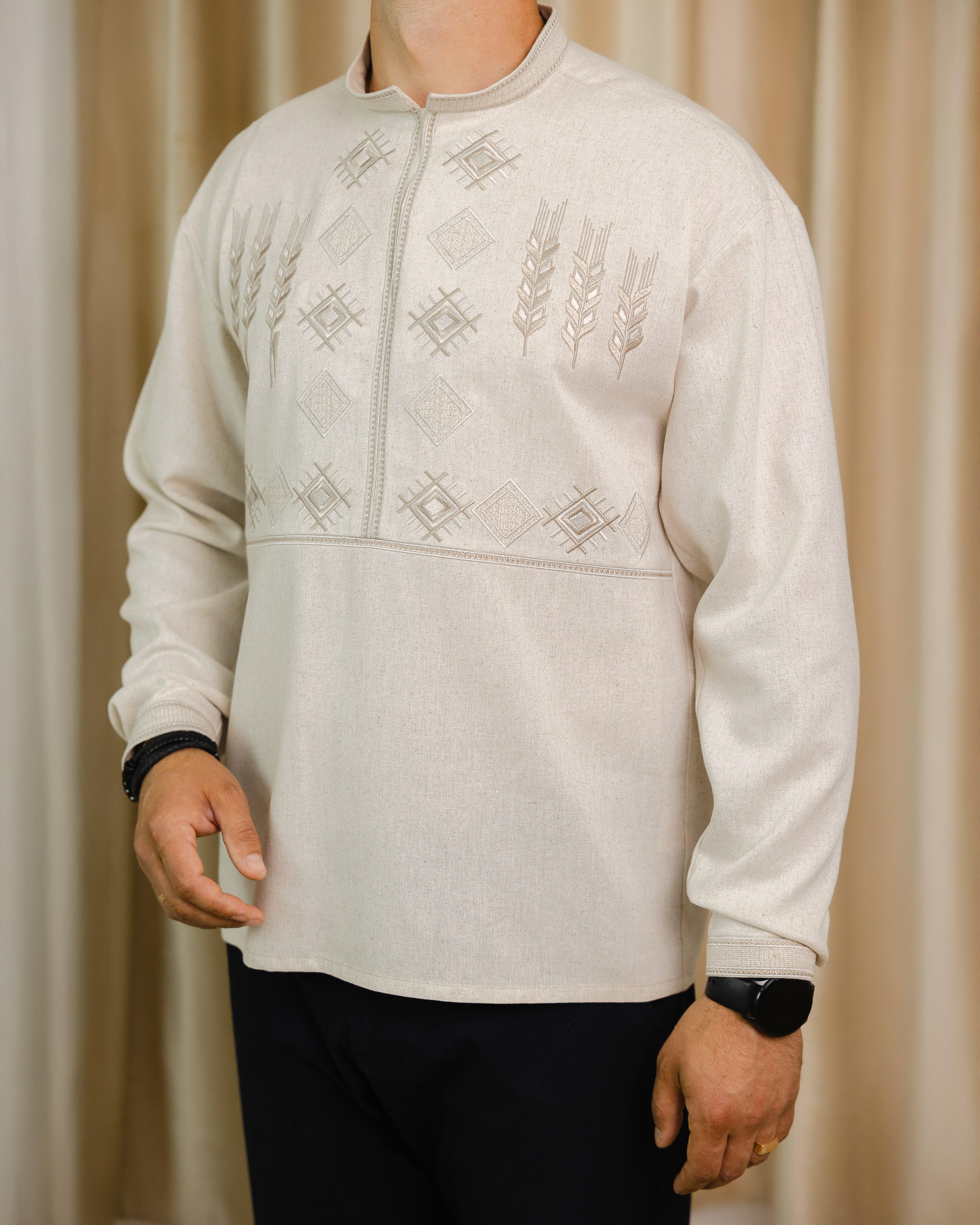 Вышиванка мужская Колос льняная S (0002230) - фото 6 Вышиванка мужская Колос льняная S (0002230) - фото 6