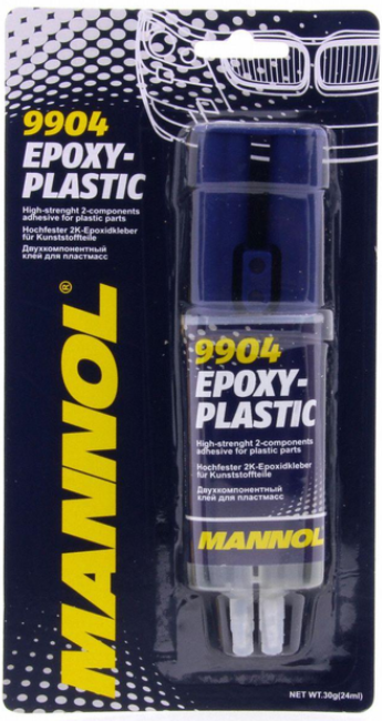 Клей эпоксидный для пластика MANNOL Epoxy Plastic 30 г шприц (9904)