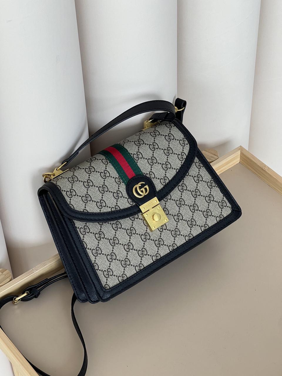 Сумка жіноча Gucci Ophidia Web Small Top Handle Bag через плече Чорно-сірий (2634294288) Сумка жіноча Gucci Ophidia Web Small Top Handle Bag через плече Чорно-сірий (2634294288)