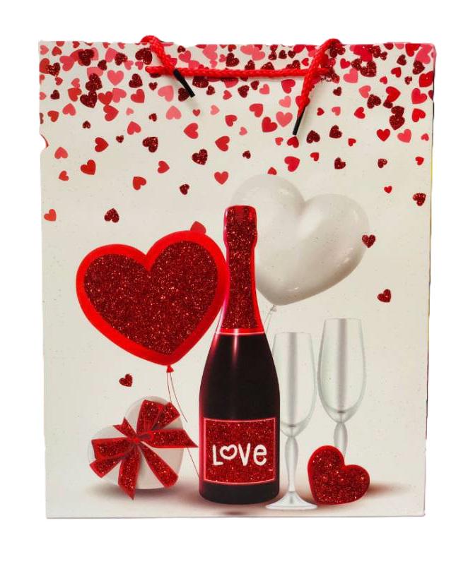Пакет подарочный бумажный Stenson R94967-S Love 18х23х10 см (604595)