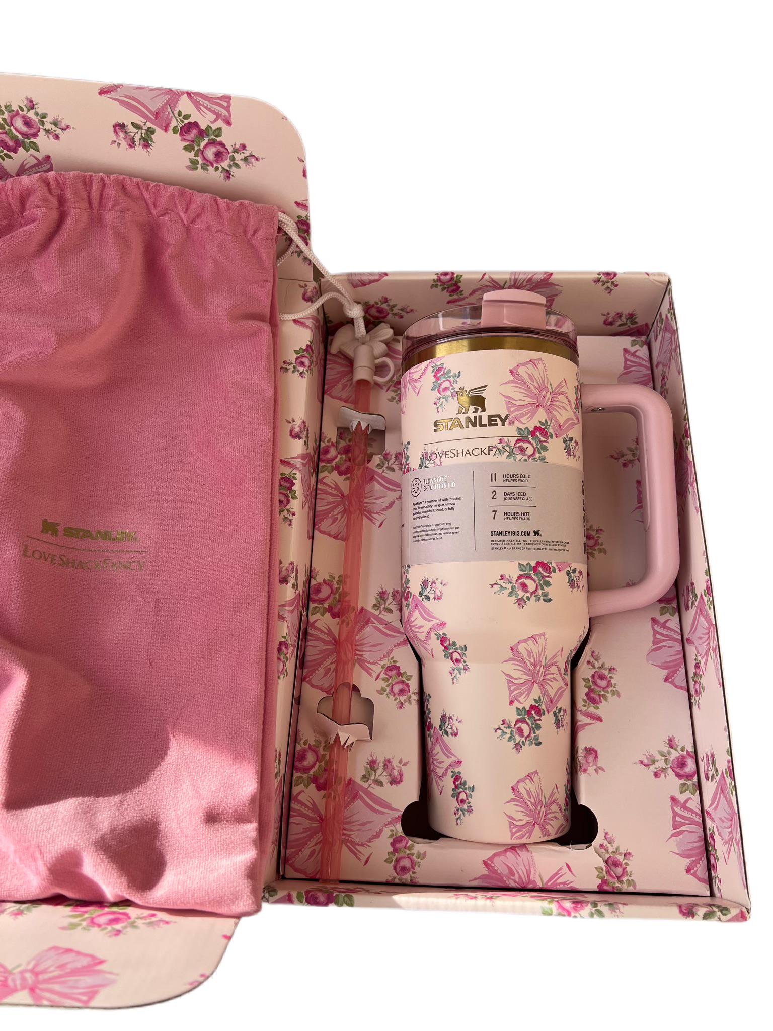 Термокружка Stanley Love Shack Fancy 40 oz 1180 мл у подарунковій коробці Рожевий (28459029)