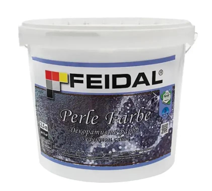 Краска декоративная Feidal Perle Farbe с эффектом сияния 2,5 л Белый полупрозрачный