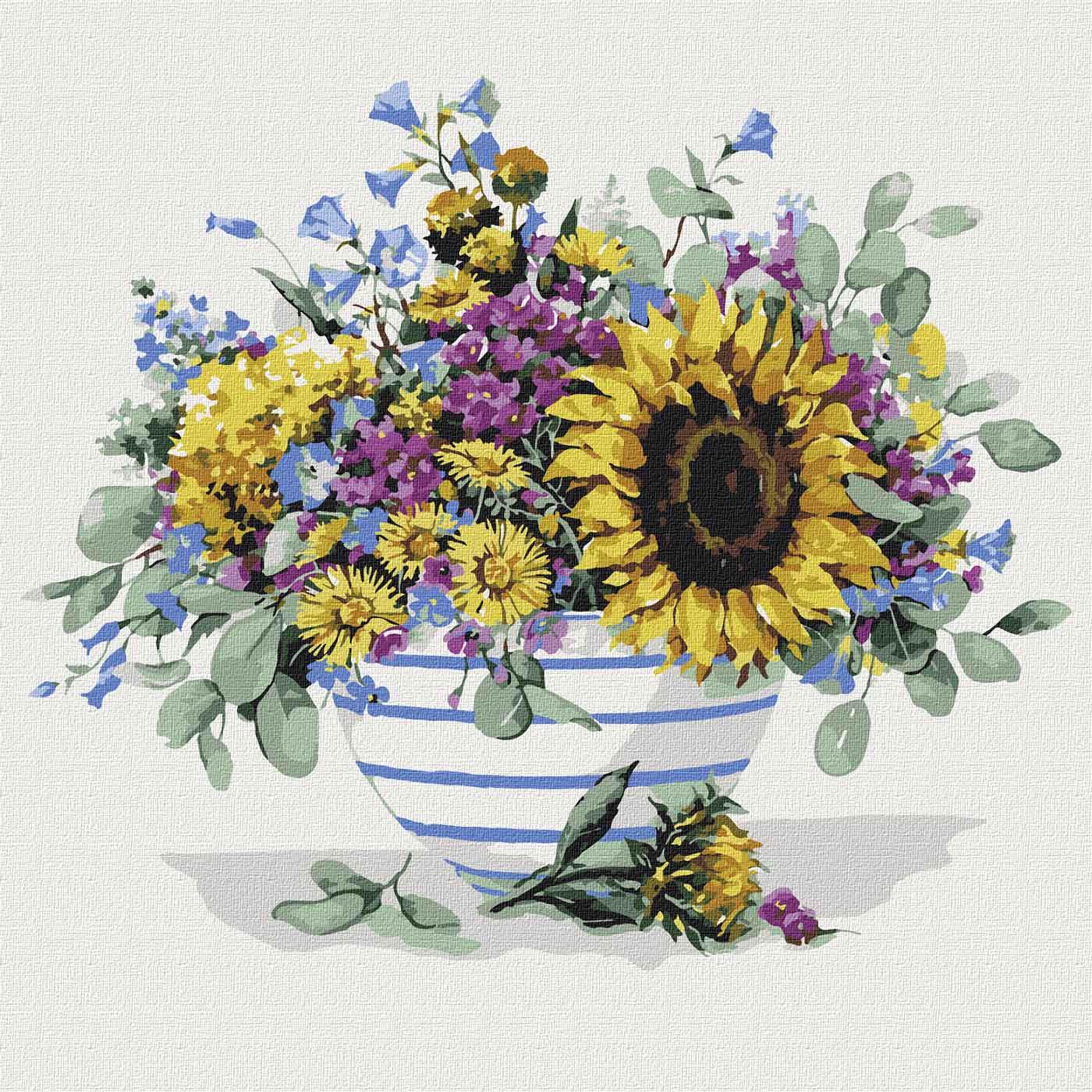 Картина по номерам Идейка Цветы Прекрасный подсолнечник 30х30 см в термопакете (КНО3155-mt)