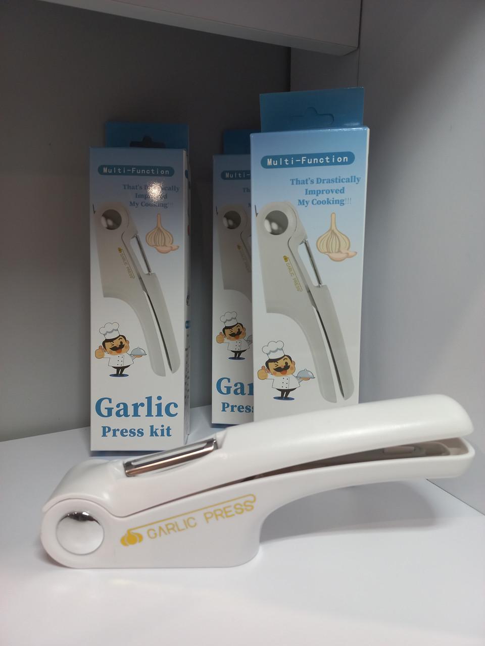 Часникодавка багатофункціональна Garlic Press kit 4 в 1 Білий (2542649684) - фото 2 Часникодавка багатофункціональна Garlic Press kit 4 в 1 Білий (2542649684) - фото 2