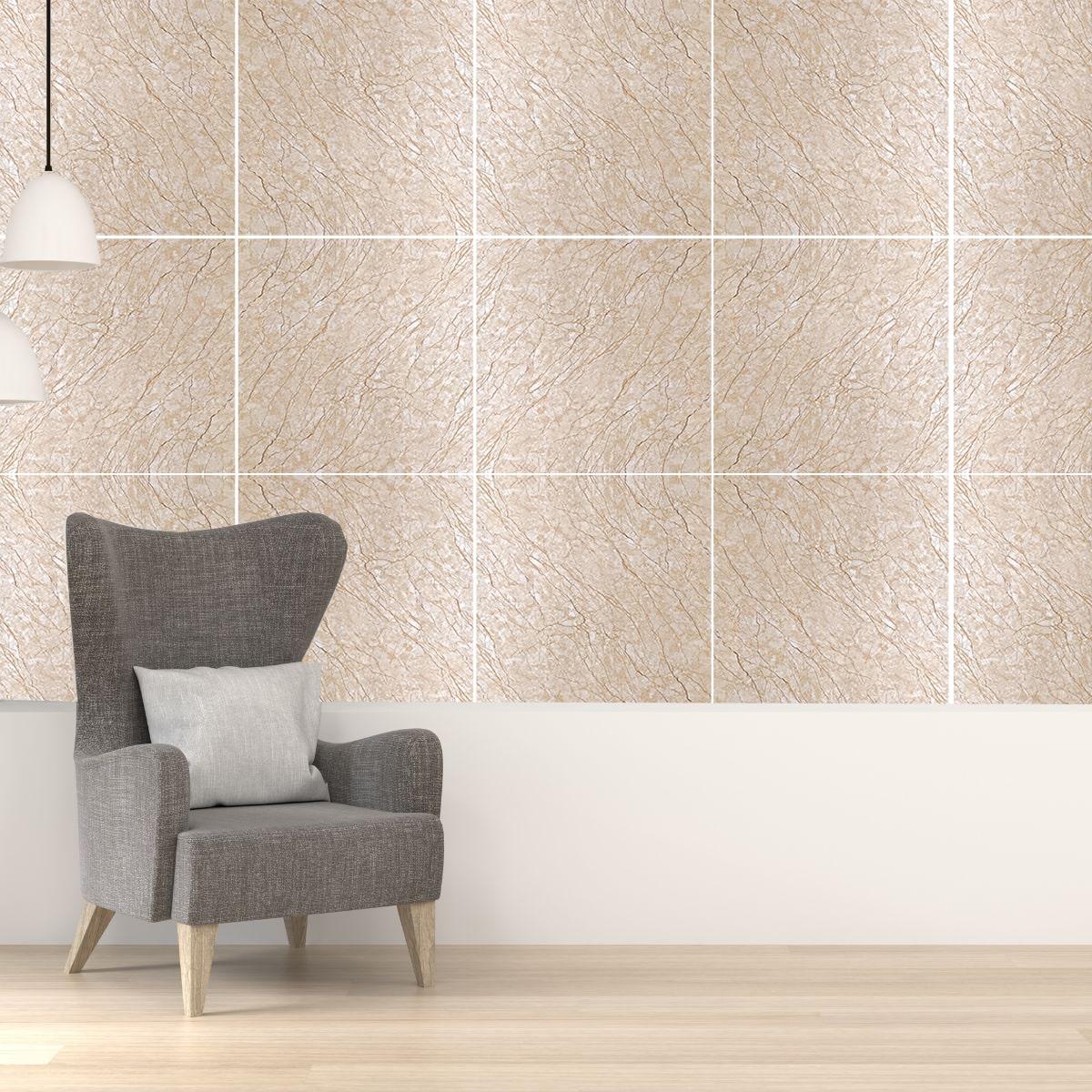 Плита декоративная ПВХ Sticker Wall SW-00001618 мрамор 600х600х3 мм Бежевый