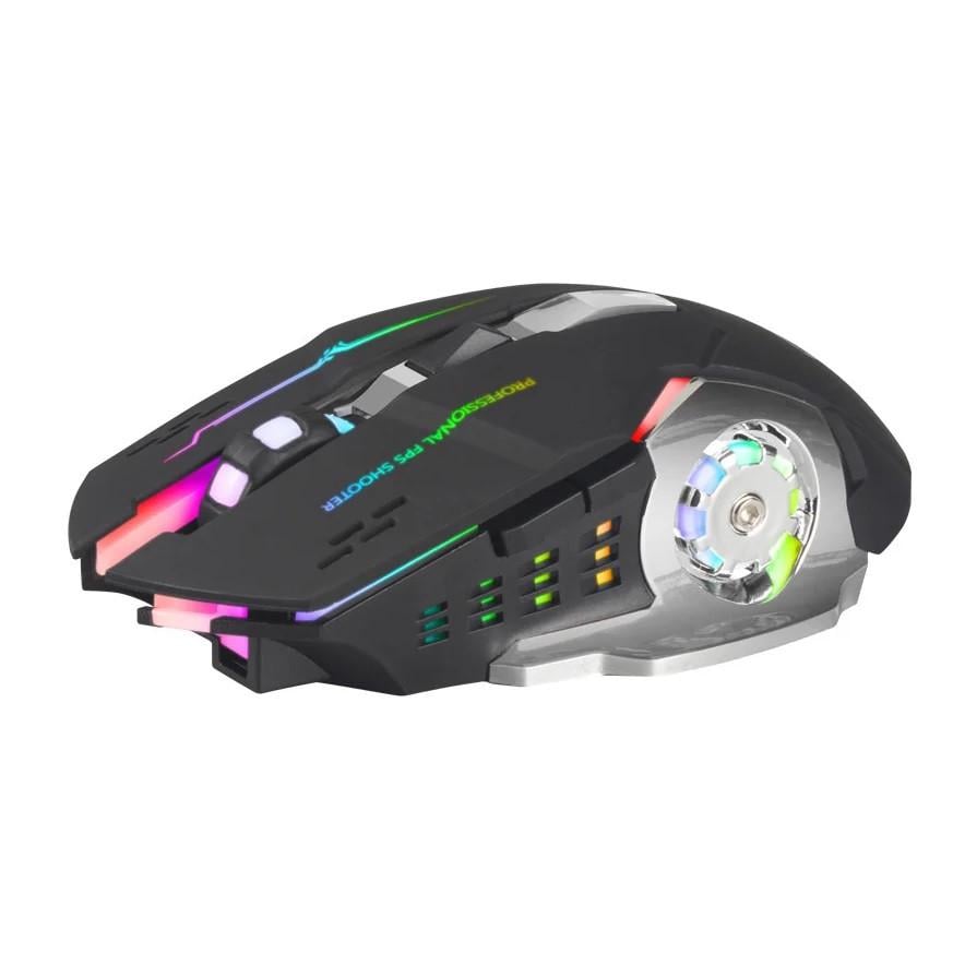 Игровая компьютерная мышь RIAS T2 беспроводная с RGB подсветкой Black (3_05061) - фото 1