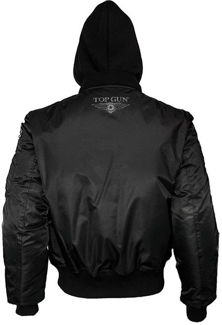 Бомбер Top Gun MA-1 Nylon Bomber jacket with hoodie 2XL Black (TGJ1735B2XL) - фото 2