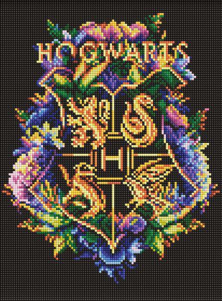 Алмазная мозаика Ideyka Harry Potter: Герб Хогвартса 30х40 см (AMO20366)