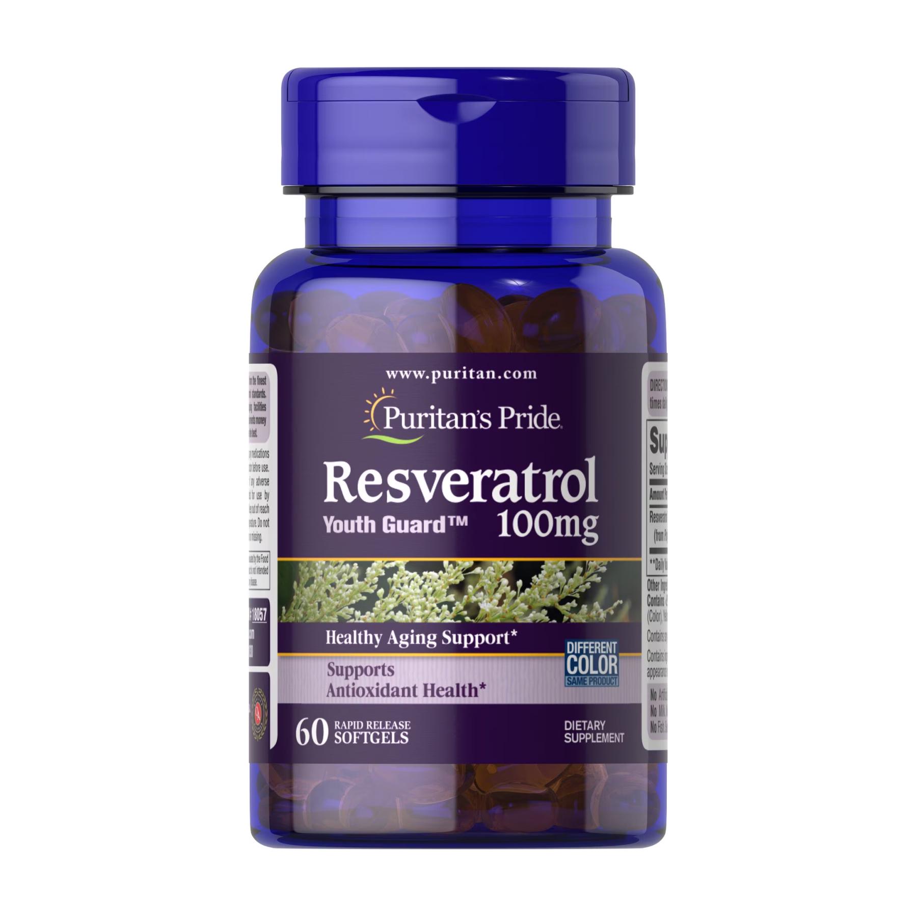 Натуральна добавка Resveratrol 100 mg 60 softgels (2023-10-2481)