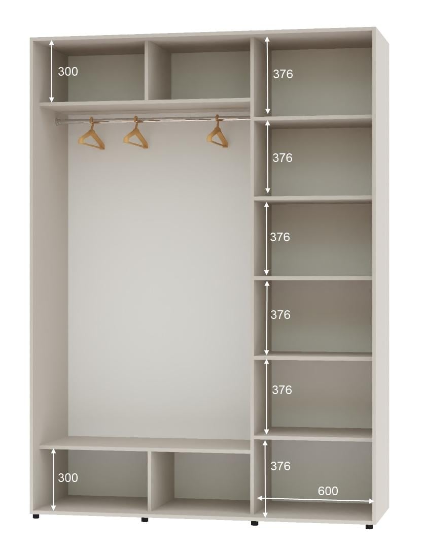 Шафа-купе дводверна Алекса ДСП 170х60х230 см Кашемір (51193) - фото 2 Шафа-купе дводверна Алекса ДСП 170х60х230 см Кашемір (51193) - фото 2