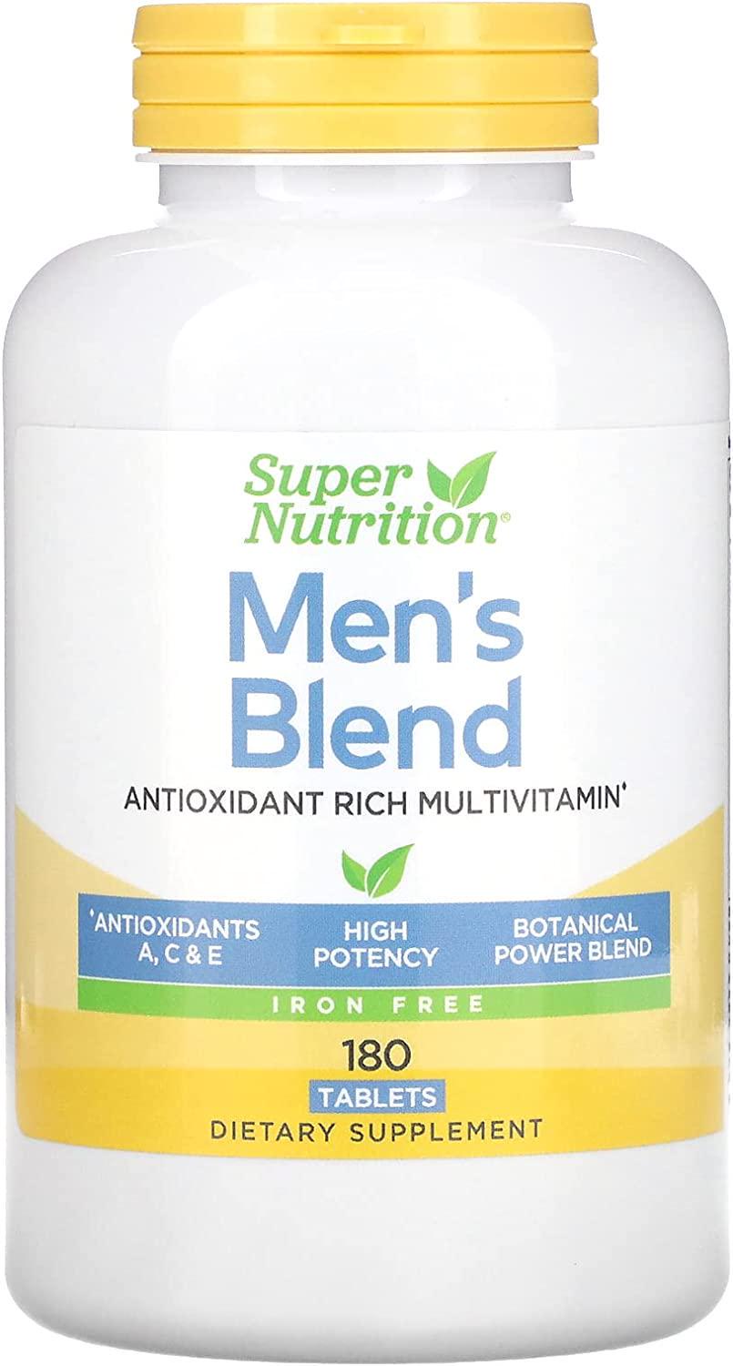 Мультивитамины Super Nutrition Men's Blend Antioxidant-Rich Multivitamin Plus Whole Food Power Blend Iron Free 180 Tablets - фото 1