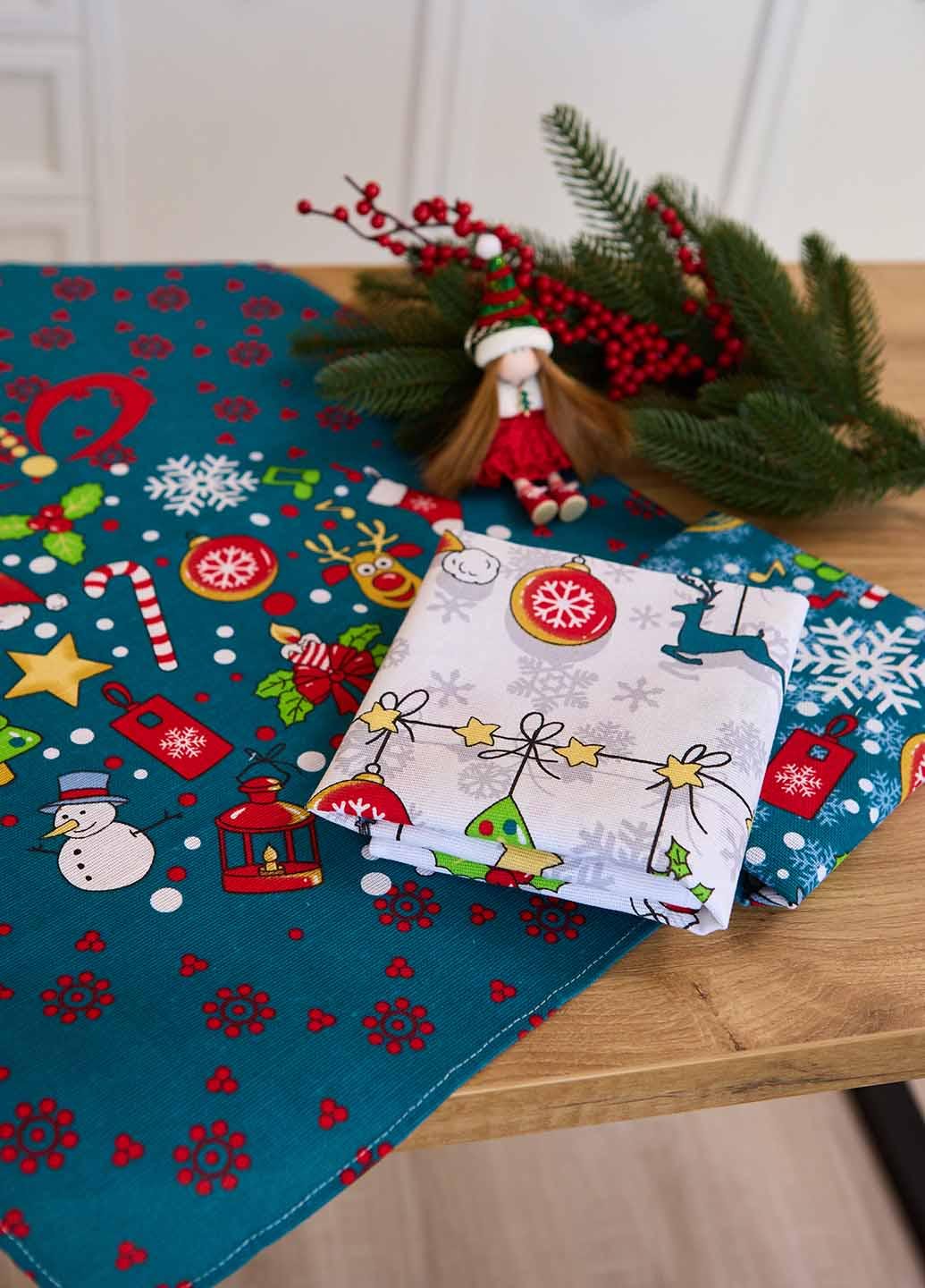 Набор кухонных полотенец новогодний Волшебные истории 60х47 см 3 шт. - фото 2 Набор кухонных полотенец новогодний Волшебные истории 60х47 см 3 шт. - фото 2