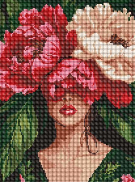 Алмазная мозаика Ideyka Загадочные пионы 30x40 см (Id-AMO8157)