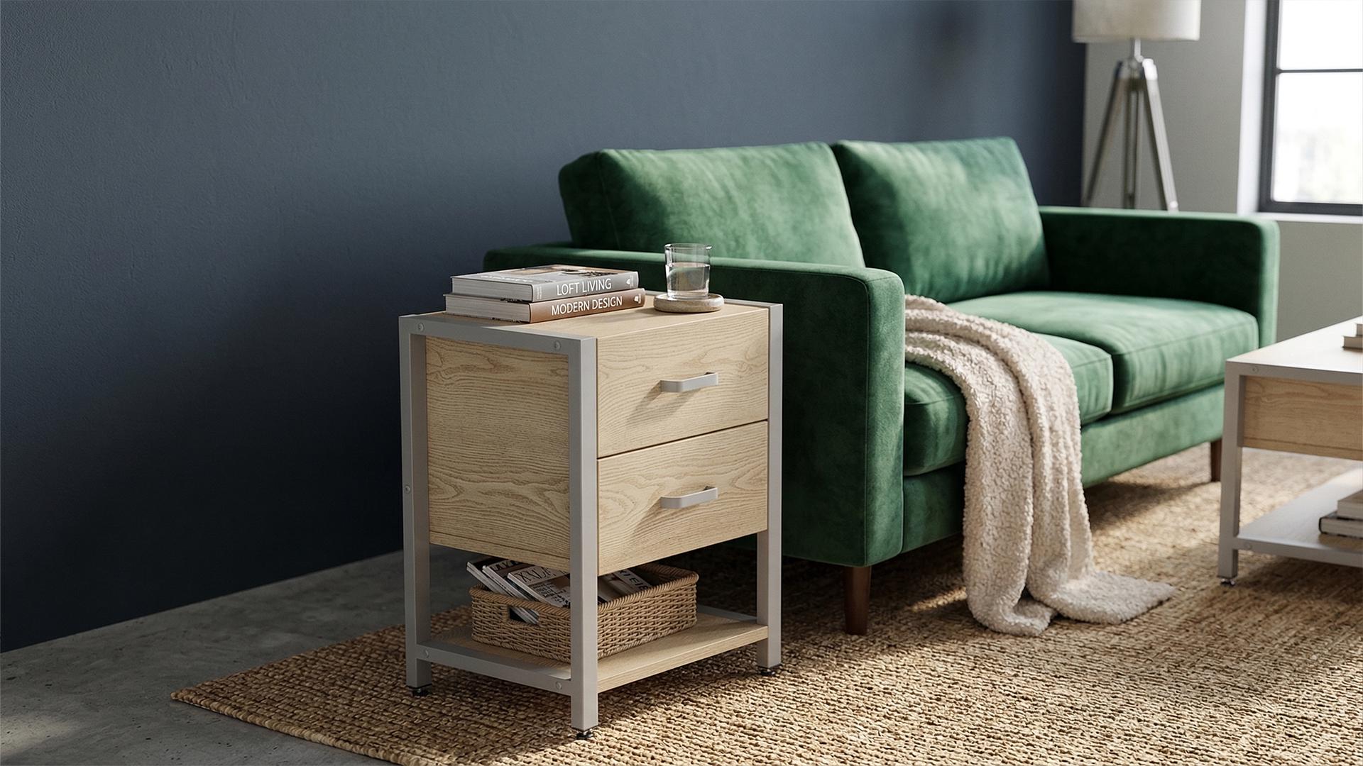 Тумба универсальная Ferrum-decor Вивьен ДСП 16 мм 2/1 50x41x40 Серый/Дуб Кремона Торро (FRD-107803)
