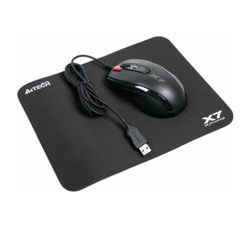 Компьютерная мышка A4Tech X-7120 USB Черный X-710BK с ковриком X7-200MP Bundle (2881180987)