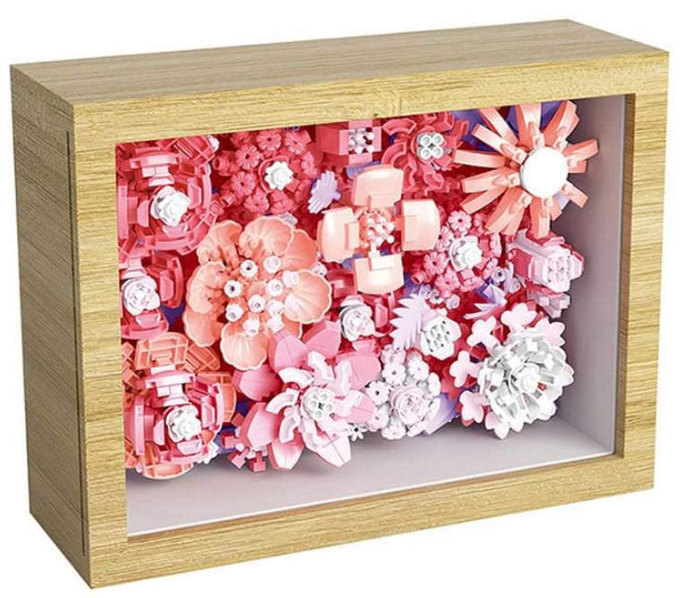 Конструктор фоторамка Pink Autumn серия Ikebana Розовые цветы 1251 деталь (2104619297)