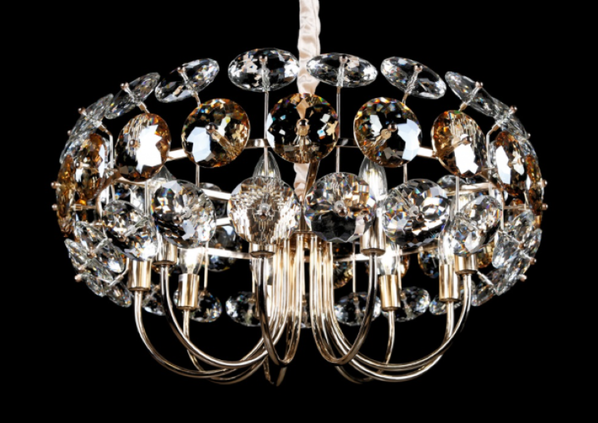 Хрустальная люстра L00147A/9 FGD/CHR/WT Шампань/Золото (AN000273)