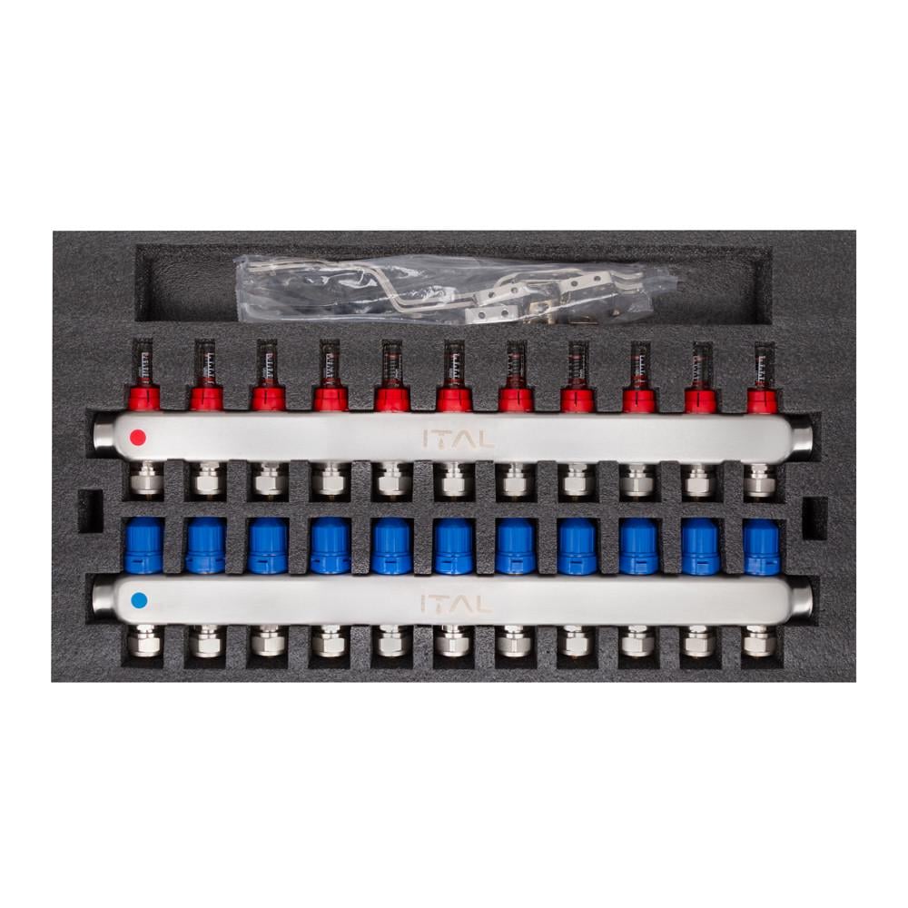 Коллекторный блок с расходомерами Ital HC1-11 x 3/4"Ek нержавеющая сталь - фото 3 Коллекторный блок с расходомерами Ital HC1-11 x 3/4"Ek нержавеющая сталь - фото 3