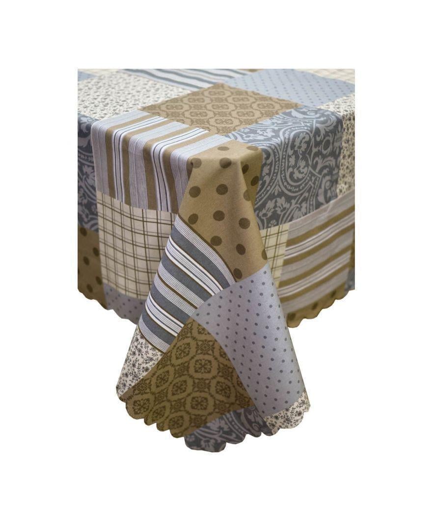 Скатерть водоотталкивающая Simfoni 140x140 Пэчворк Какао