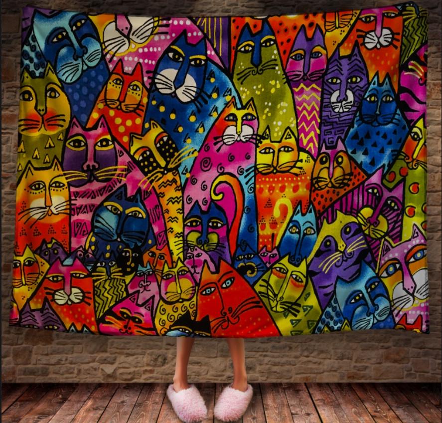 Плед с 3D принтом Котики акварель 150x200 см (epi_1699) Плед с 3D принтом Котики акварель 150x200 см (epi_1699)