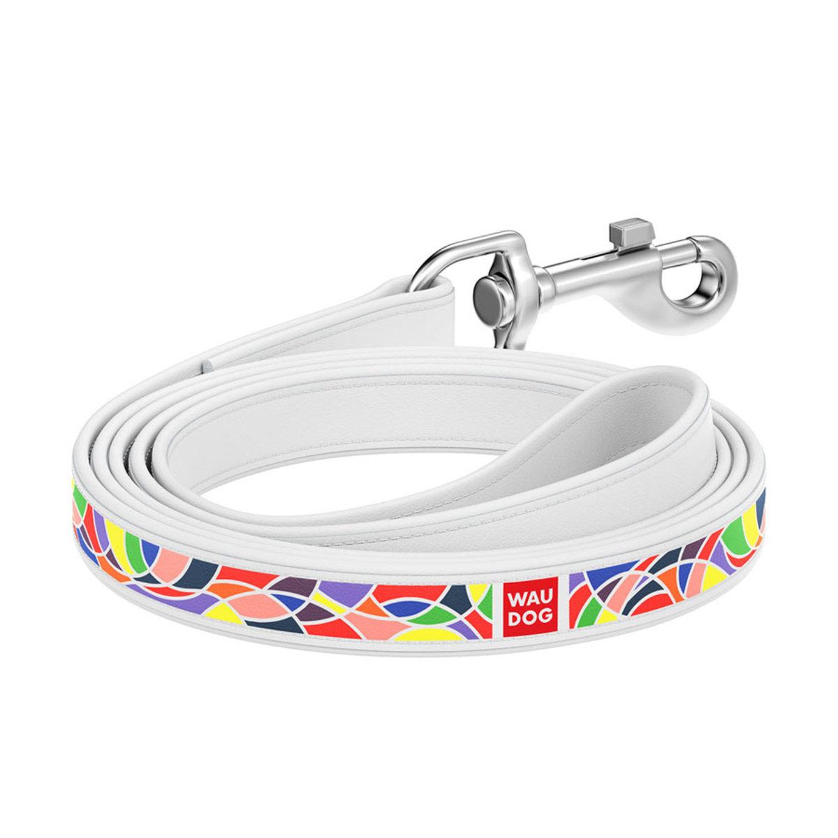 Поводок Waudog Design Витраж 25 мм 122 см Белый