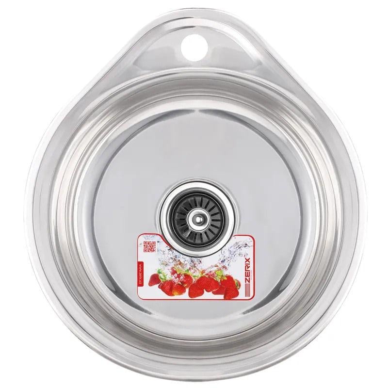 Мойка для кухни Zerix Z4843-06-160P врезная нержавеющая сталь круглая 0,6 мм 430x430 мм (ZS0565)