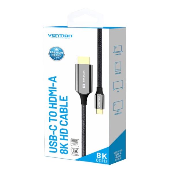 Кабель для передачи данных Vention USB-C-HDMI v2.1 1,8 м Черный (604965) - фото 3