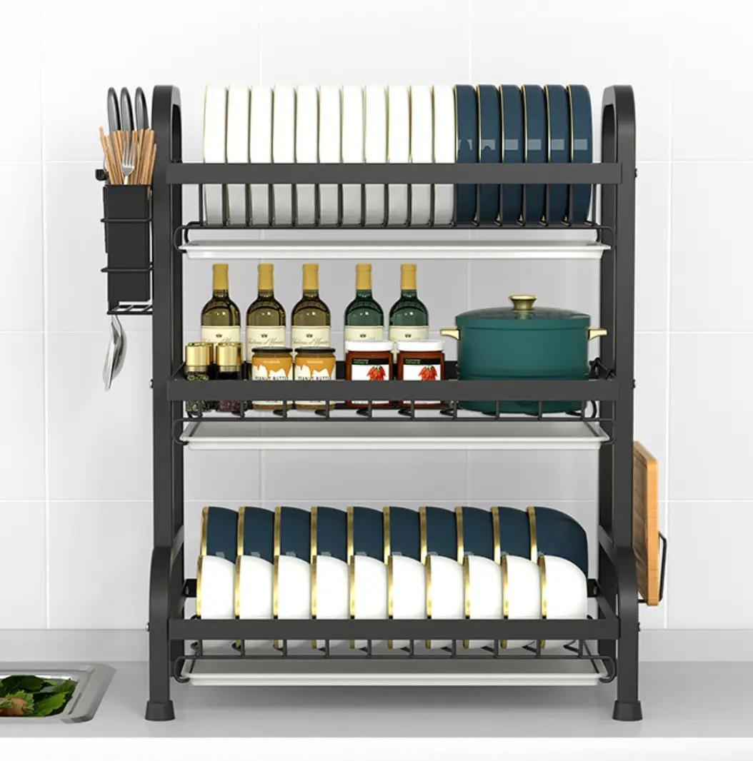 Сушарка для посуду настільна триярусна Multifunctional Bowl Rack Чорний - фото 11 Сушарка для посуду настільна триярусна Multifunctional Bowl Rack Чорний - фото 11